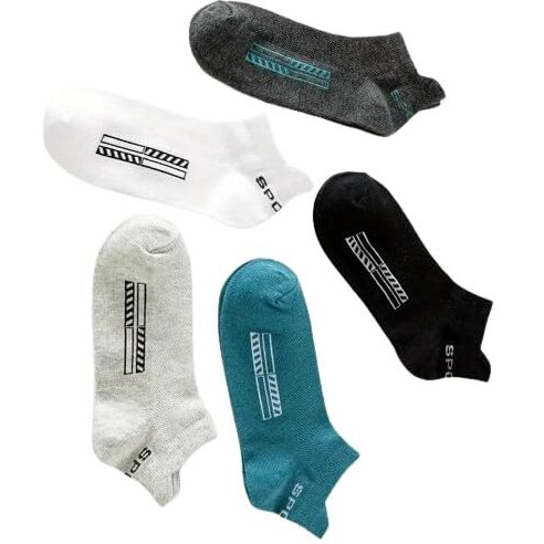 Sjeware Polyester 10 Pairs Sports Solid Ankle Length Socks For Men & Women, Multicolor, Pack Of 10, Free Size,101