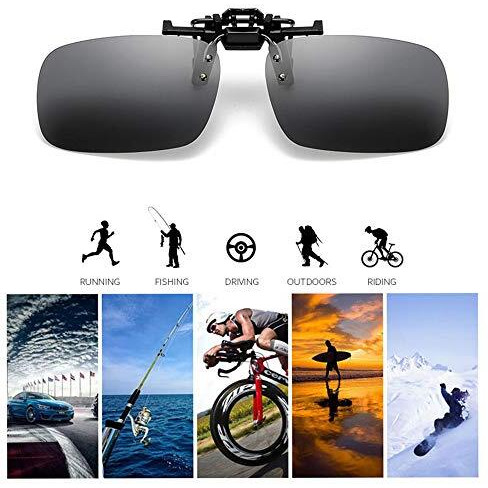 Visions India Uv400 Lens Black Cool Polarized Clip-On Square Unisex Sunglasses