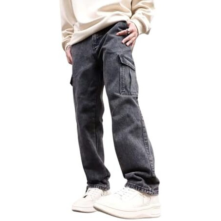 Greciilooks Jeans For Men | Men Jeans | Cargo Jeans For Men | Jeans Pant For Men | Baggy Jeans For Men | Jeans For Men Loose Fit | Cotton Jeans For Men (In, Numeric, 32, Regular, Black)