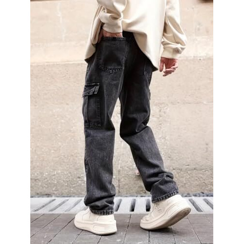 Greciilooks Jeans For Men | Men Jeans | Cargo Jeans For Men | Jeans Pant For Men | Baggy Jeans For Men | Jeans For Men Loose Fit | Cotton Jeans For Men (In, Numeric, 32, Regular, Black)