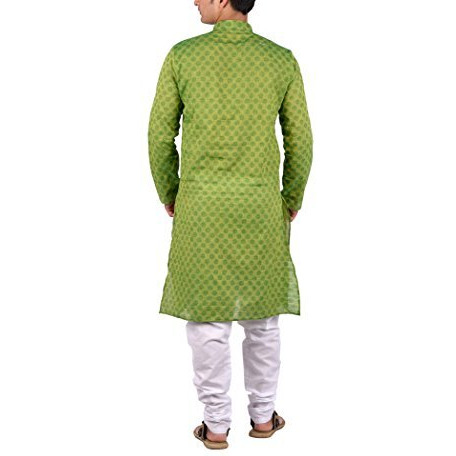 Maharaja Shirt Men's Cotton Solid Kurta Pyjama (Mskp002-40, Green, 40)