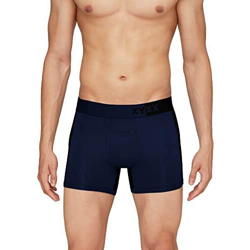Xyxx Men's Underwear Dualist Intellisoft Antimicrobial Micro Modal Trunk Pack Of 2 (Steel Grey & BlackBlack Iris & Black L)