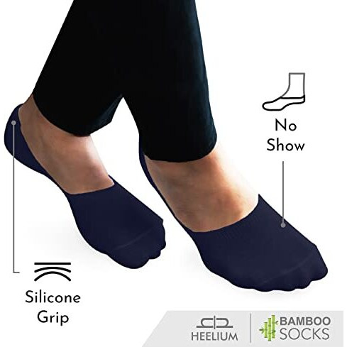 Heelium Bamboo No Show Socks For Men | Odour Free & Breathable | 3X Softer Than Cotton Socks | Low Cut Socks | Size (Uk 6-10)