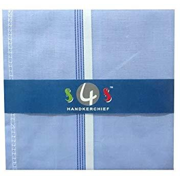 S4S Men's 100% Cotton Essential Handkerchiefs (Multicolor Assorted_42Cm X 42Cm_Pack Of 12)