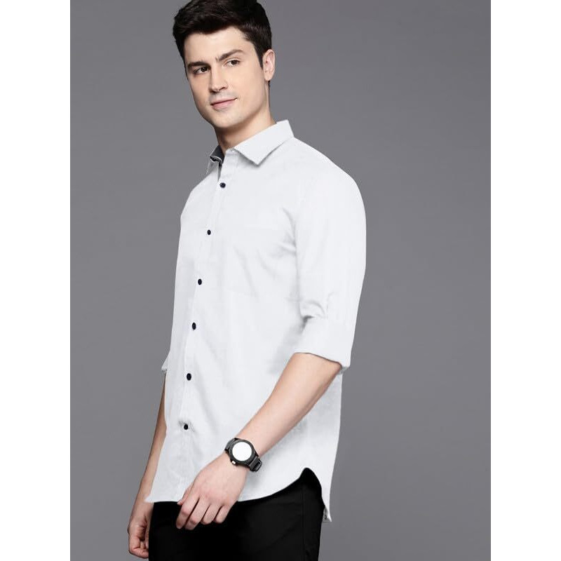 Pinkmint Men's Shirt Cotton Blendcasual Long Sleeve Formal Shirt Soild Formal Shirt For Men (Pack Of 3)