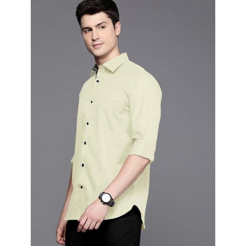 Pinkmint Men's Shirt Cotton Blendcasual Long Sleeve Formal Shirt Soild Formal Shirt For Men (Pack Of 3)