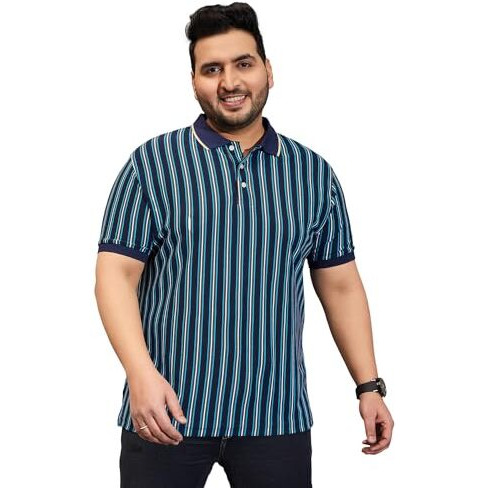Bigbanana Plus Size Men's Regular Fit Polo Tshirt (Kevlar,Multi,4Xl)
