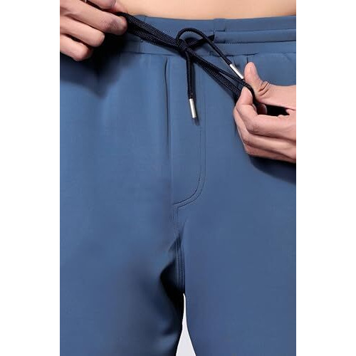 Flapfit Men's Lycra Track Pants For Sports And Yoga, Gym Wear, Regular Track Pants For Men, Suitable For Running And Cycling Slate Blue