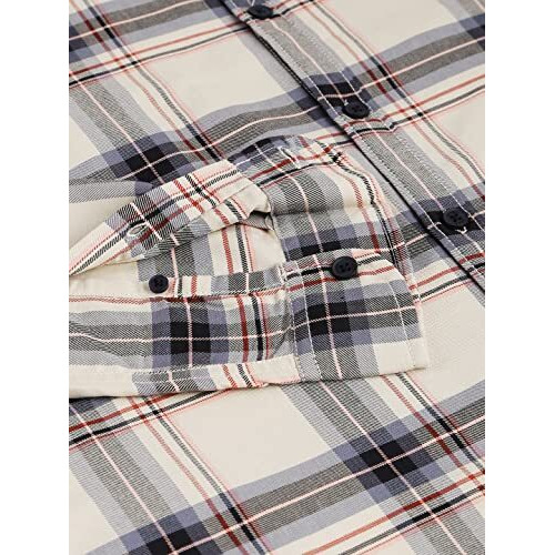 Dennis Lingo Men's Checkered Cream Slim Fit Casual Shirt With Spread Collar (Medium)
