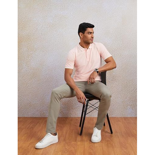 Amazon Brand - Symbol Men's Solid Regular Fit Polo (Ct-Single_Pink_S)