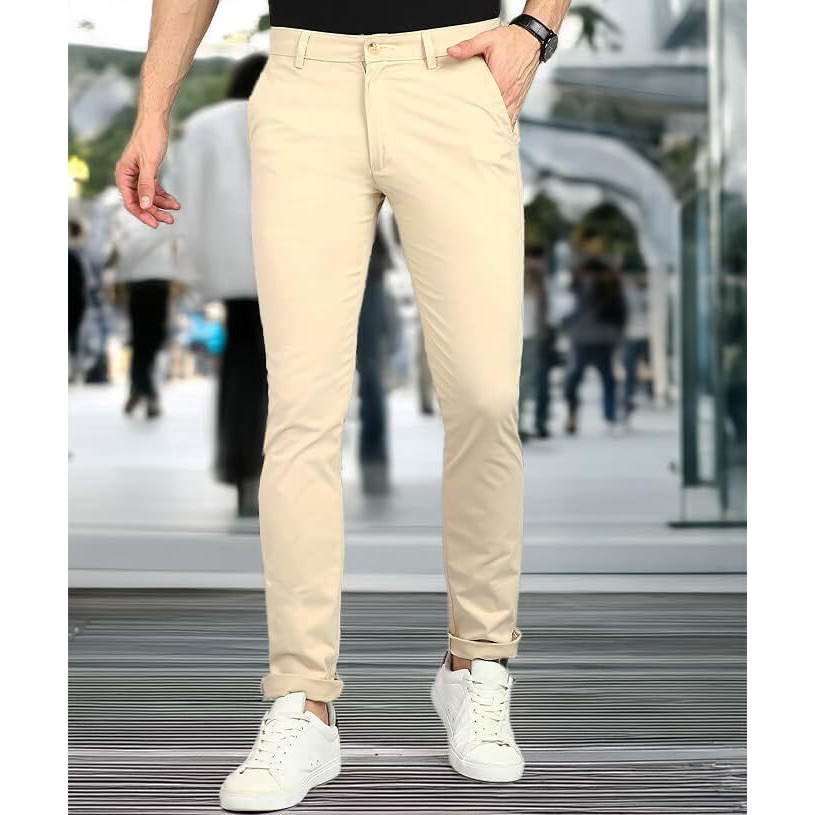 Neostreak Men's Slim Fit Chinos (Neochino Cream_32)