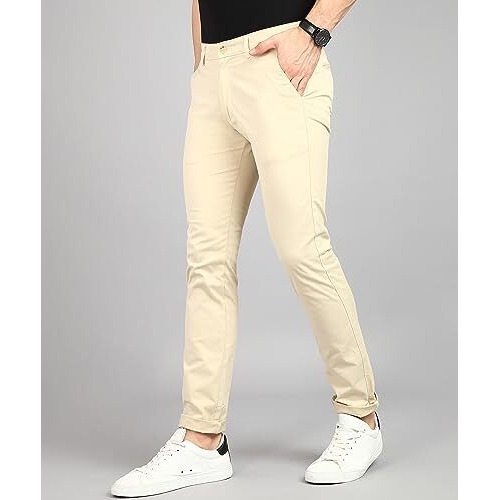 Neostreak Men's Slim Fit Chinos (Neochino Cream_32)