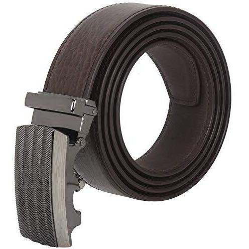 Labnoft Mens Pu Leather Auto Lock Belt (Brown)