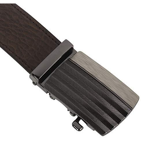 Labnoft Mens Pu Leather Auto Lock Belt (Brown)