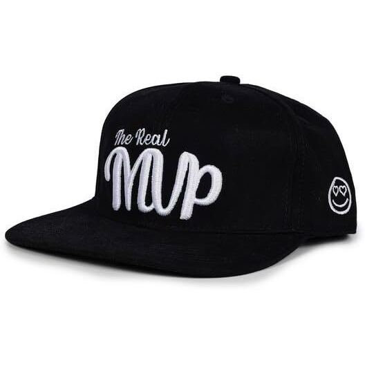 Droop Hiphop Cap For Men & Women | Snapback Closure With Adjustable Fit | Cotton Twill Black Cap For Gym, Sports & Outdoor Activities | Stylish The Real Mvp Embroidered Design | Breathable Airholes