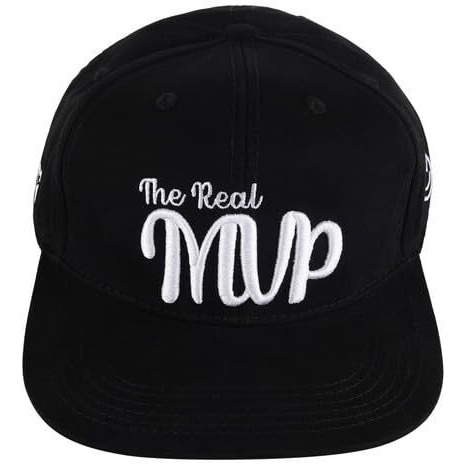 Droop Hiphop Cap For Men & Women | Snapback Closure With Adjustable Fit | Cotton Twill Black Cap For Gym, Sports & Outdoor Activities | Stylish The Real Mvp Embroidered Design | Breathable Airholes