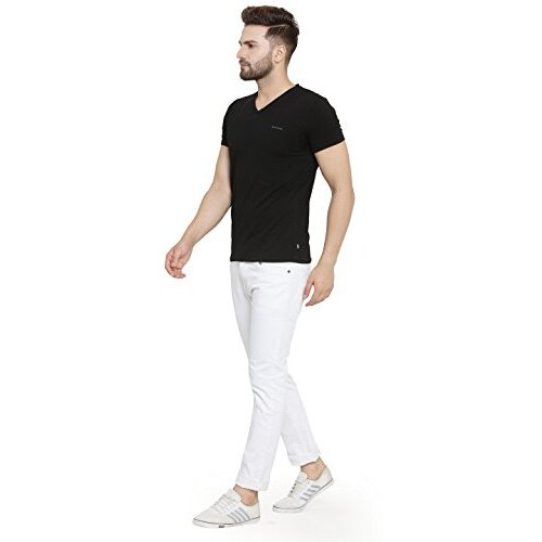 Ben Martin Men's Regular Fit Stretchable 36 Size White Cotton Denim Jeans Pant For Men, Jj3-1