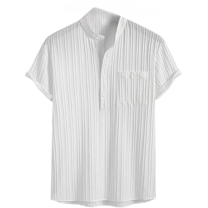 Royalica Men's Solid Shirt With Chest Pocket Short Sleeve Shirt For Summer Outdoor Activities. (In, Alpha, 2Xl, White)