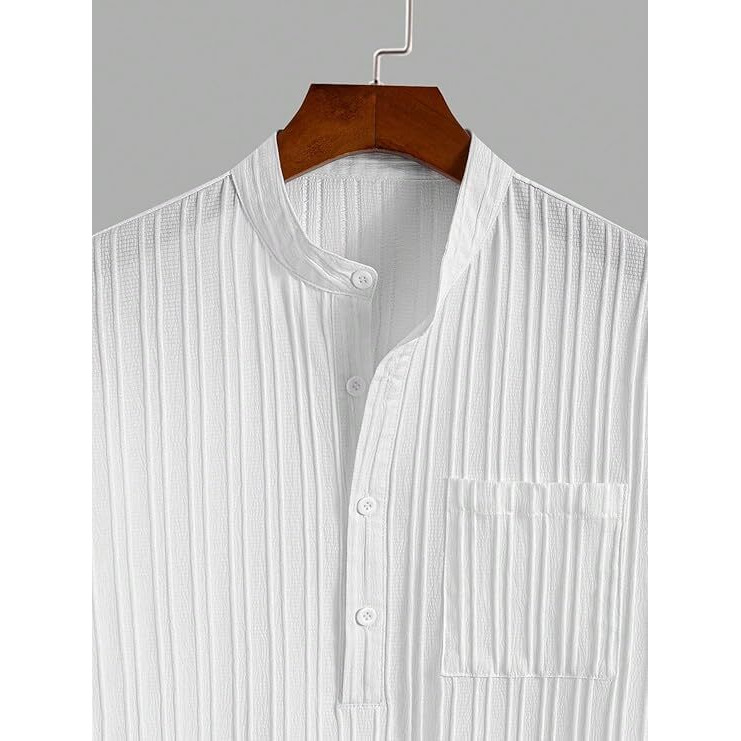 Royalica Men's Solid Shirt With Chest Pocket Short Sleeve Shirt For Summer Outdoor Activities. (In, Alpha, 2Xl, White)