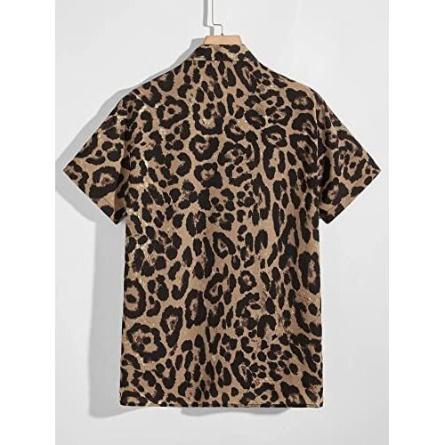 Leriya Fashion Regular Fit Shirts For Men || Soft Rayon Multi Printed Shirts For Men || Preppy Short Sleeves Shirt || Beach || Outing || Date || Gift For Men (X-Large, Brown)