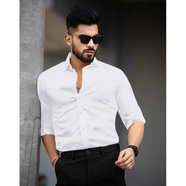 Pinkmint Cotton Blend Casual Shirt For Men Combo Shirt For Formal Wear, Regular Home Wear White-Purple