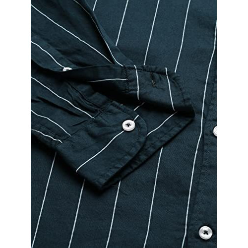 Dennis Lingo Men's Cotton Striped Slim Fit Casual Shirt, Full Sleeve Shirt For Formal & Casual Wear