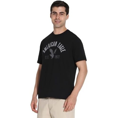 American Eagle Men's Regular Fit T-Shirt (Wea0173437043_Black