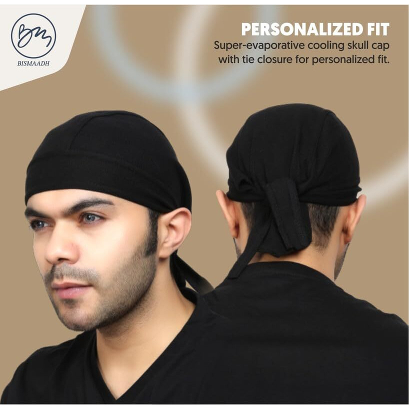 Cooling Helmet Liner - Do Rag Skull Caps For Men - Hard Hat Liner Sweat Cap - Cycling Cap - Pirate Bandana Grey