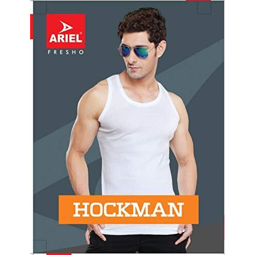 Ariel Hockman Men's Cotton Vest 110Cm (Modern Classic) White Sleeveless Combo Pack Of 5