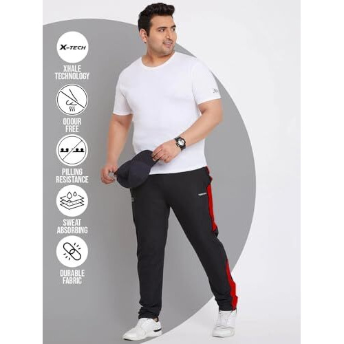 Bigbanana Men's Regular Fit Trackpants (Ambrose,Black,6Xl)
