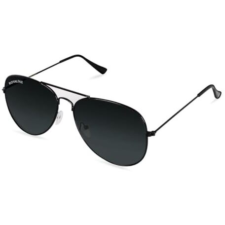 Royaltail Aviator Sunglasses Pilot Shape Black Frame & Black Glass, Unisex Square 100% Uv Protected | For Men & Women | For Eye Protection, Safety, Party, Styling & Driving