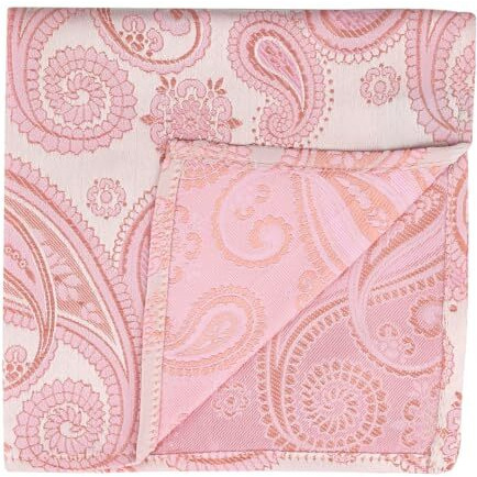 Kavove Elegant Pink Paisley Pocket Square For Men