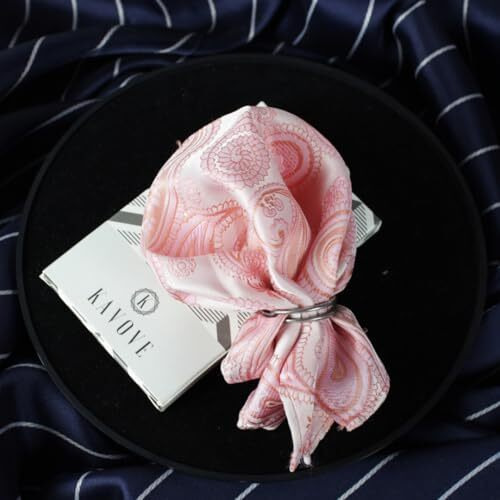 Kavove Elegant Pink Paisley Pocket Square For Men