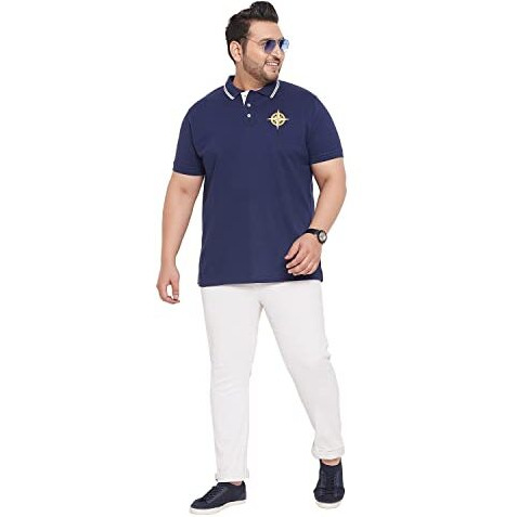 Bigbanana Men's Regular Fit Polo (Marg,Navy Blue,4Xl)