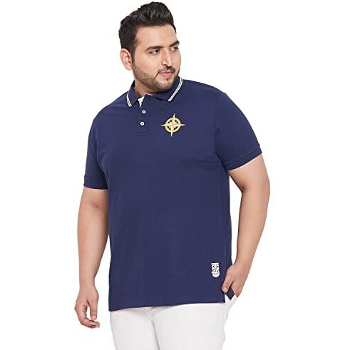 Bigbanana Men's Regular Fit Polo (Marg,Navy Blue,4Xl)