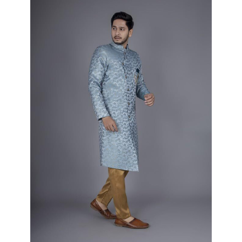 Xepon Mens Ethnic Wear Sky Traditional Indo Western Set (Size, M Size)