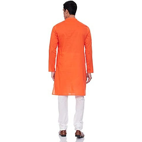 Amazon Brand - Symbol Men's Cotton Kurta Pyjama (Symethset-5_Orange_X-Large)
