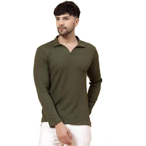 Rigo Men's Cotton Solid Regular Fit T-Shirt (Ht08231169_Olive)
