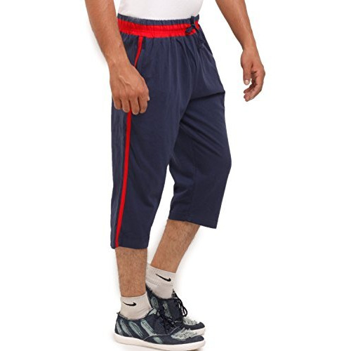 Vego Mens Cotton Three By Fourth, 3/4, Capri, Three Quarter Ink Blue Regular
