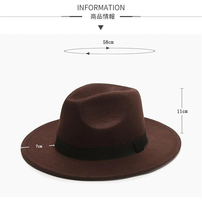 Clothera Paper Wool Wide Brim Trilby Felt Jazz Fedora Hats For Women & Men Beige (In, Alpha, Free Size, Brown)
