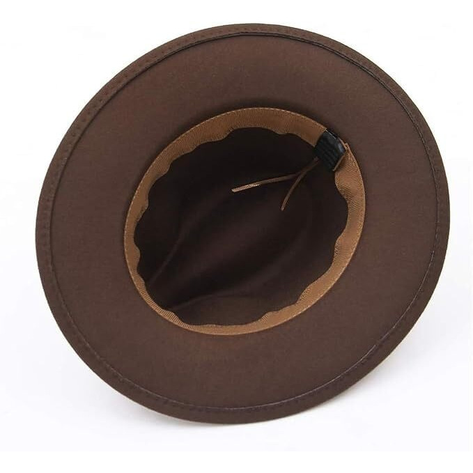 Clothera Paper Wool Wide Brim Trilby Felt Jazz Fedora Hats For Women & Men Beige (In, Alpha, Free Size, Brown)