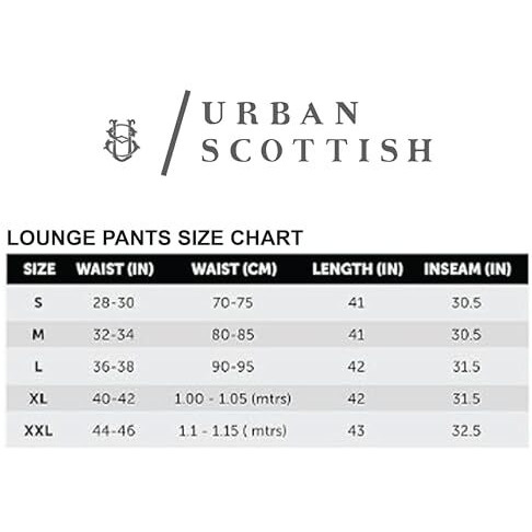 Urban Scottish Men's Lounge Pants 100% Cotton Men's Lounge Night Pant Comfortable Leisure-Wear Lower With An Elastic Waist-Band And Regular Fit Track Pants, Machine Washable Stay At Home-Uspj2433-L