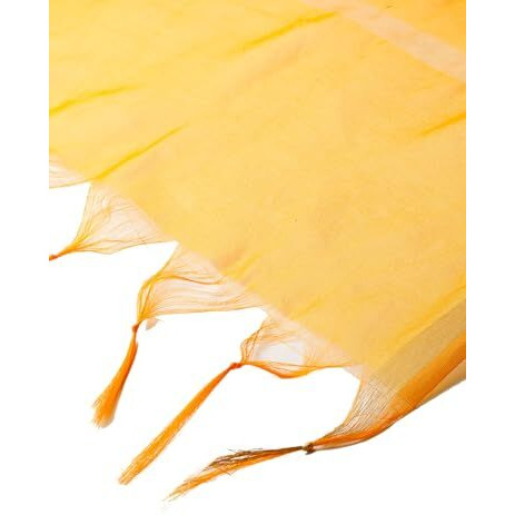 Weavers Villa Poly Silk Yellow Ethnic Woven Dupatta For Men (2.20 Mtrs)