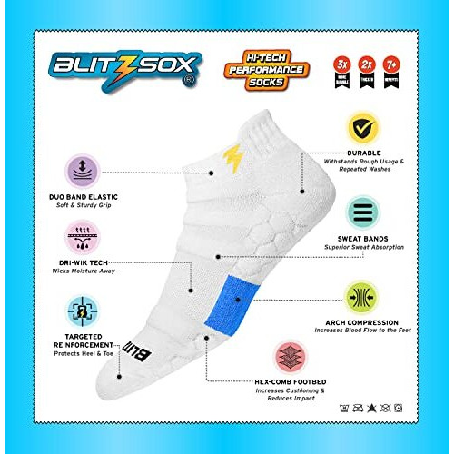 Blitzsox Men's Ankle Length Cotton Blend Socks (Pack Of 3) (Bl-Ath-Ind-Lc-M_Multicolor)