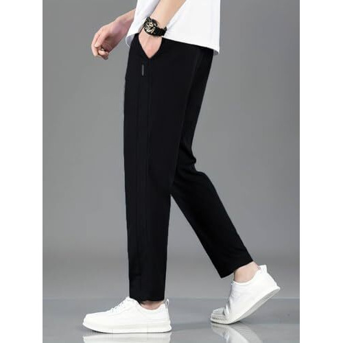 Tagdo Men's Relaxed Track Pants (Tp-Pant-5186-Black-38_Black