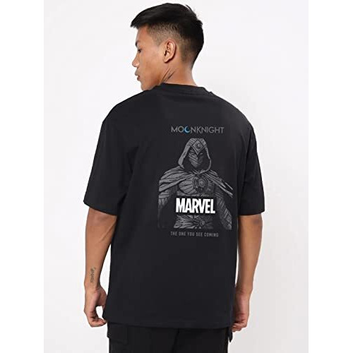 Bewakoof Official Marvel Merchandise Men's Graphic Print Oversized Fit Half Sleeve Round Neck Cotton T-Shirt