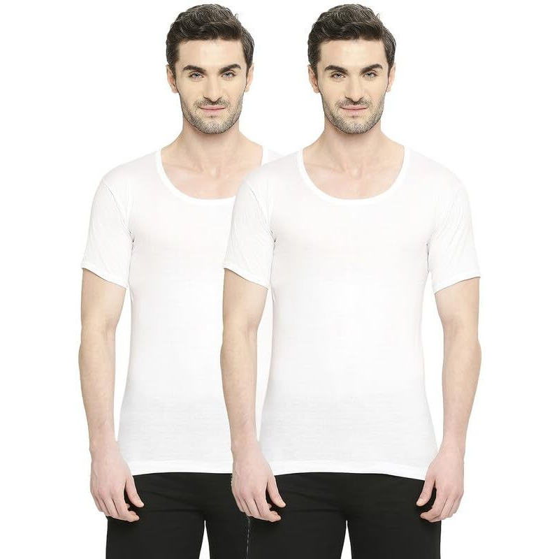 Vip Men's Solid Regular Fit Vest Bonusclassic_Rns_Po2_85_White