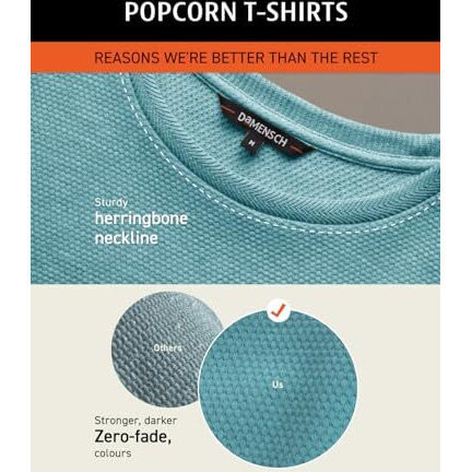 Damensch Men Poly-Cotton Popcorn Textured Crew Casual T-Shirt-Pack Of 1-Large Jet Black