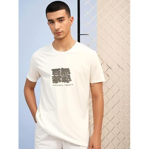 Mack Jonney Oversized | Loose Fit | Half Sleeves 100% Cotton Round Neck Printed T-Shirt For Men-Mack211 White