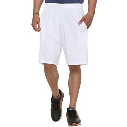 Mack Jonney Men's Cotton Blended Shorts (White, Xxl)